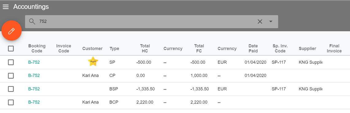 A screenshot showing the updated payment entry once the payment has been received from a supplier