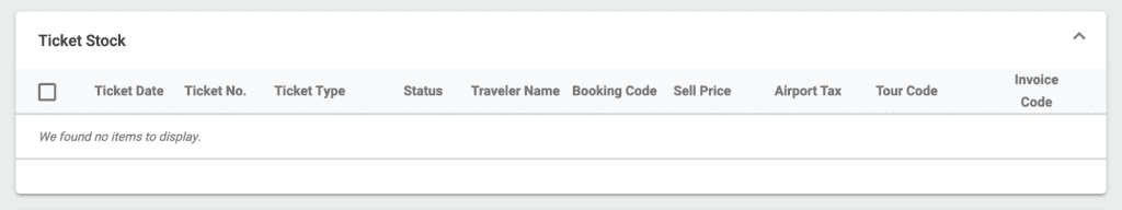A screenshot showing the ticket stock section of the group tour allotment