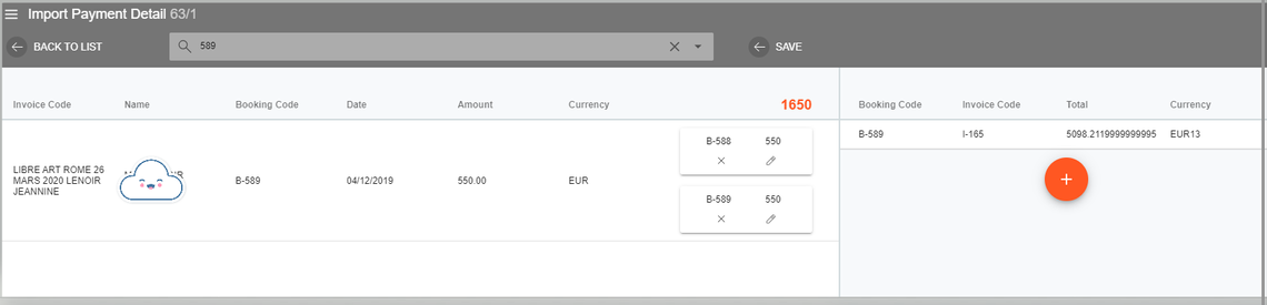A screenshot showing the option to edit the amounts after matching a deal to a payment