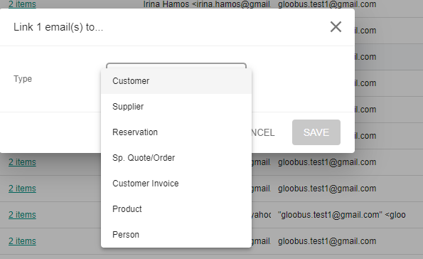 A screenshot with the link email window open
