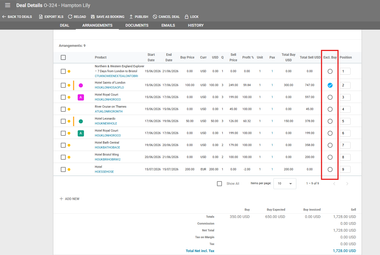 Screenshot of our travel management software showing the exclude from buy calculation field