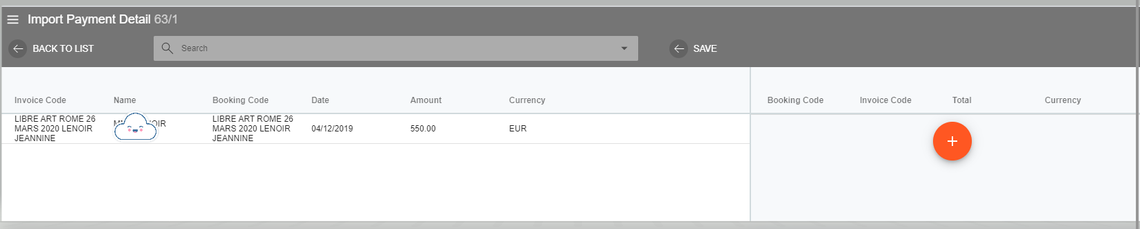 A screenshot showing how to create a new payment line