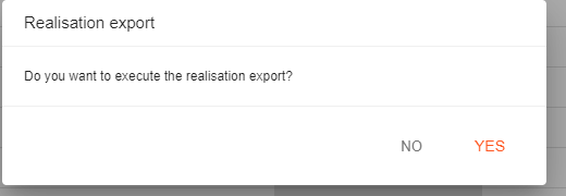 A screenshot showing the realization export window