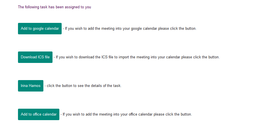 A screenshot showing the email template that a user gets when they have a task assigned to them