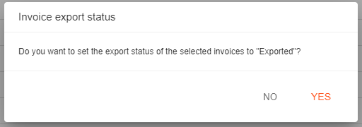 A screenshot showing the invoice export status window