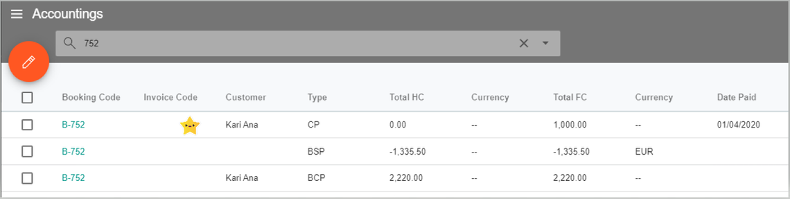 A screenshot showing the updated payment entry once the payment has been received from a customer